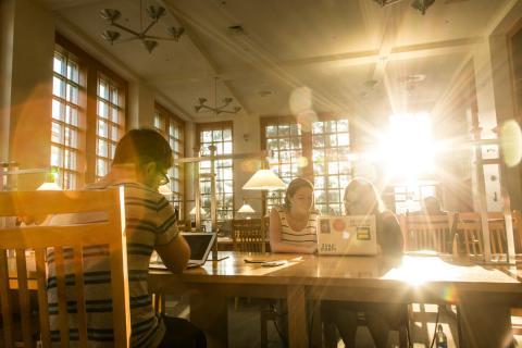Students in Dimond Library